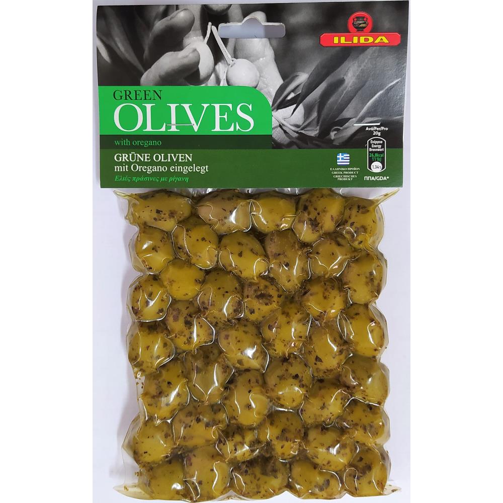 Ήλιδα Ελιές Πράσινες Με Ρίγανη Vacum 250gr