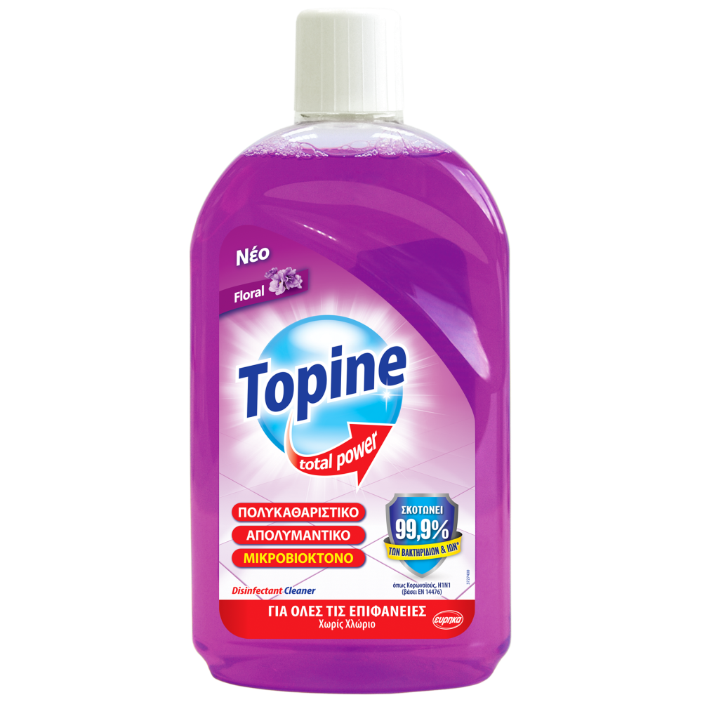 Topine Total Power Απολυμαντικό Υγρό Floral 1 lt