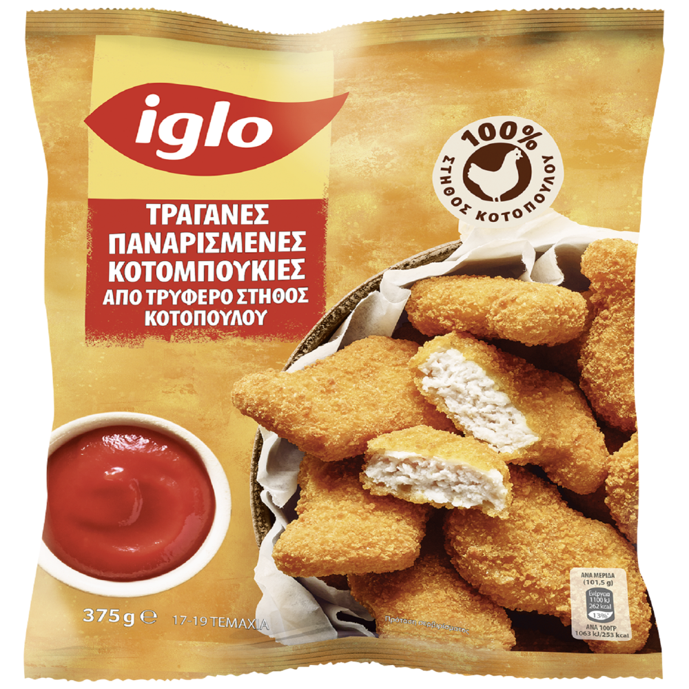 Iglo Κοτομπουκιές Φιλέτο Στήθος Κοτόπουλο Κατεψυγμένο 375gr