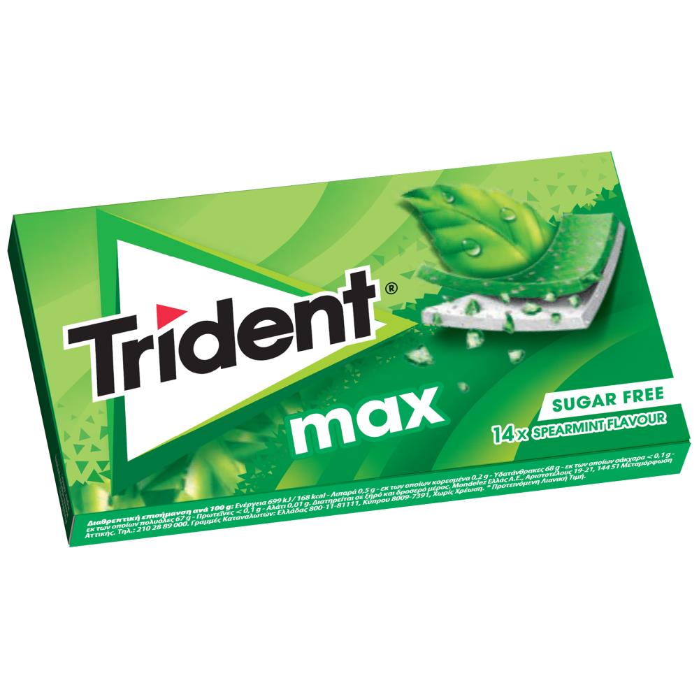 Trident Max Τσίχλες Δυόσμος 27γρ