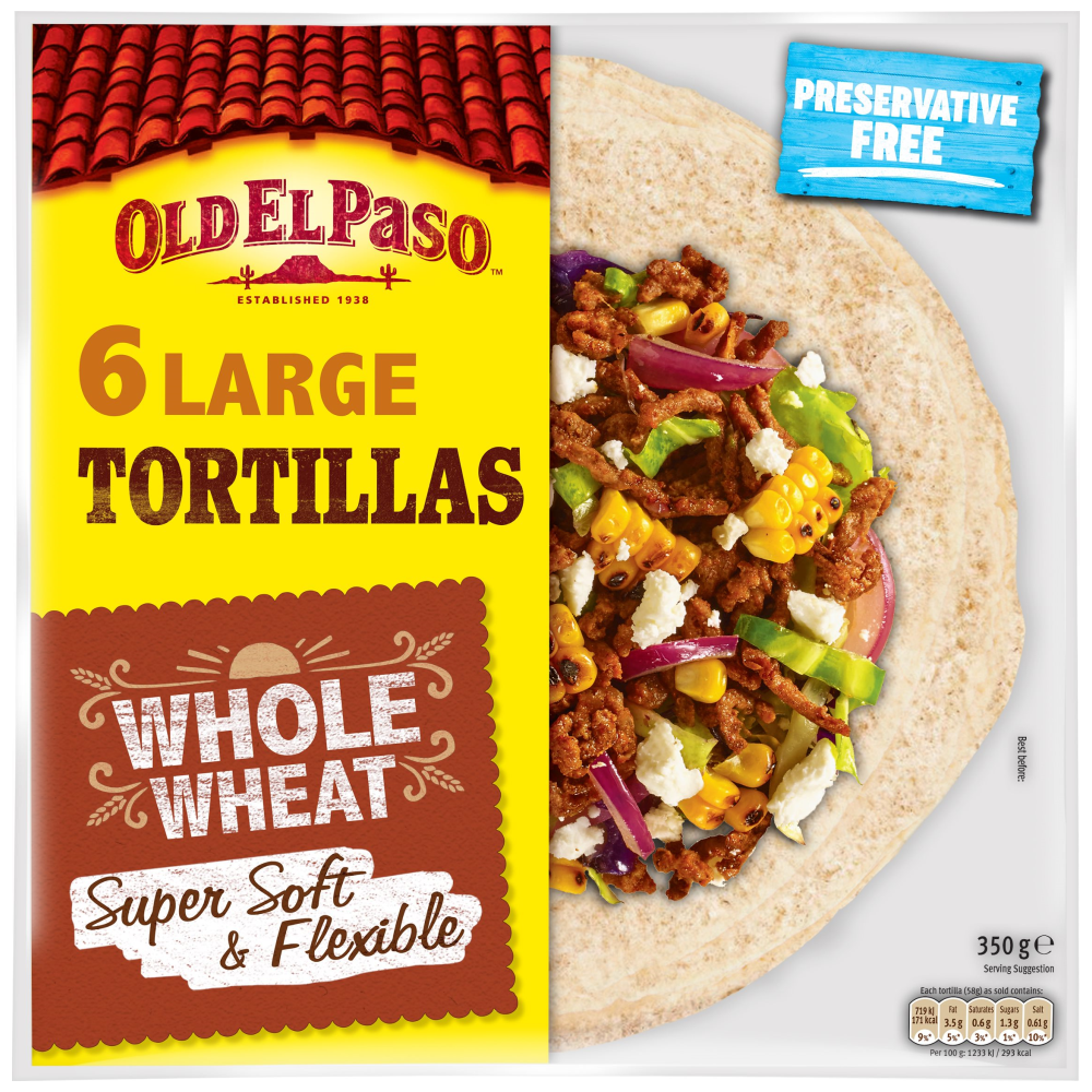 Old El Paso Tortillas Ολικής 6τεμ 350gr