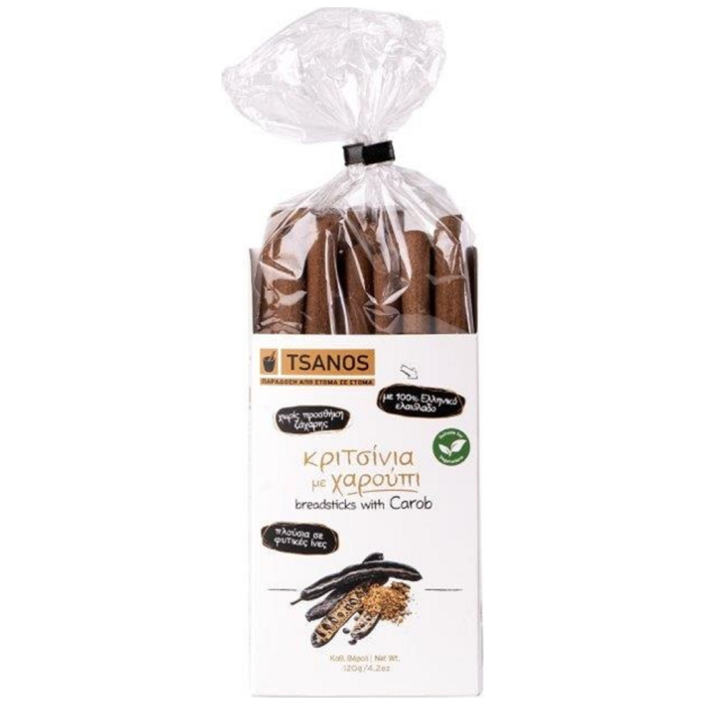 Tsanos Κριτσίνια Με Χαρούπι 120gr