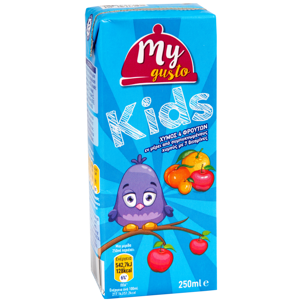 My Gusto Kids Χυμός 4 Φρούτων 250 ml
