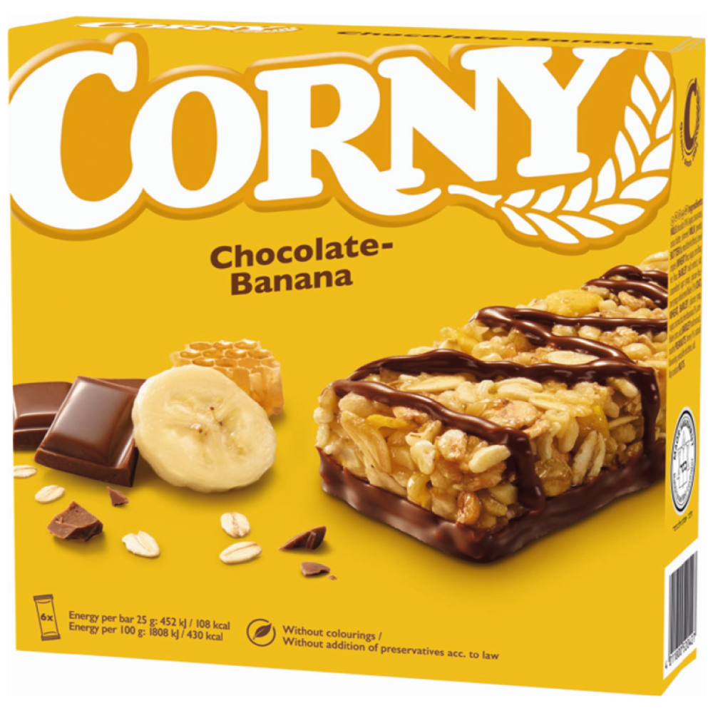 Corny Μπάρα Με Σοκολάτα & Μπανάνα 6x25gr