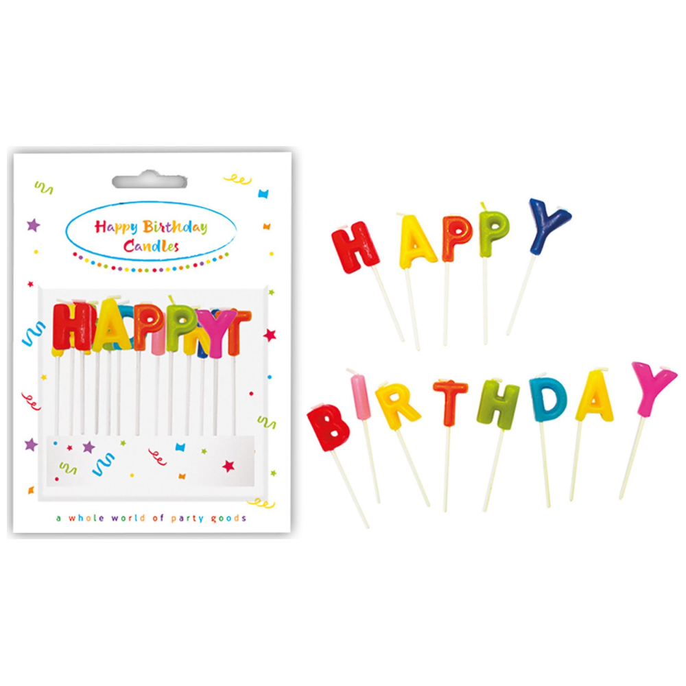 Κεριά Γενεθλίων Happy Birthday Με Οδοντογλυφίδες