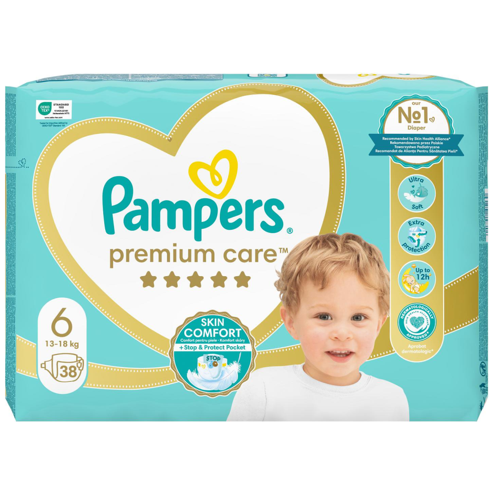 Pampers Πάνες Premium Care Jumbo Box (38τεμ) Νo6