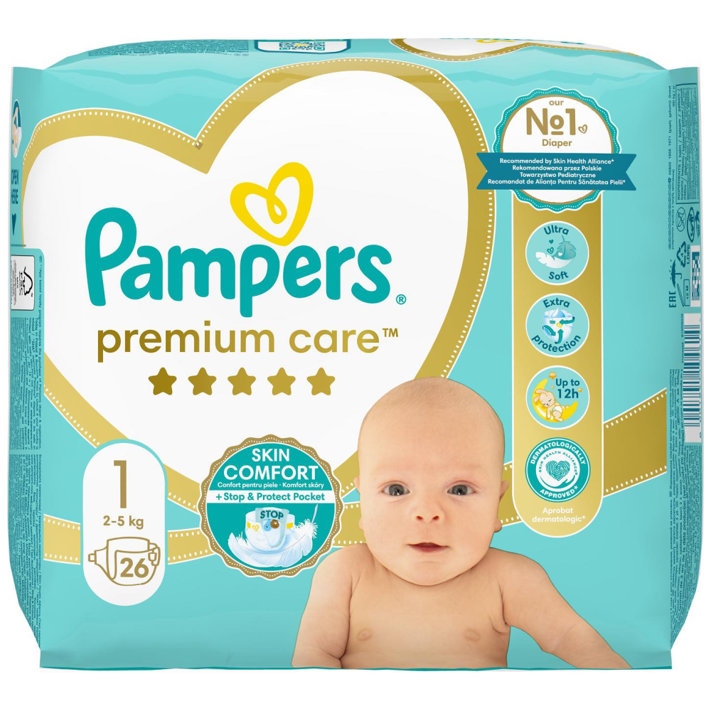 Pampers Πάνες Premium Care Carry Pack (26τεμ) Νo1
