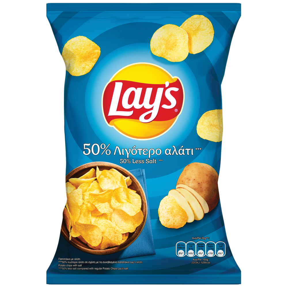 Lay's 50% Με Λιγότερο Αλάτι 120gr