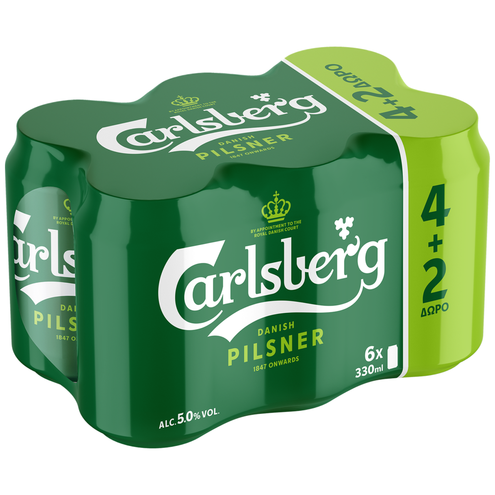 Carlsberg Μπίρα Κουτί 330ml 4+2 Δώρο