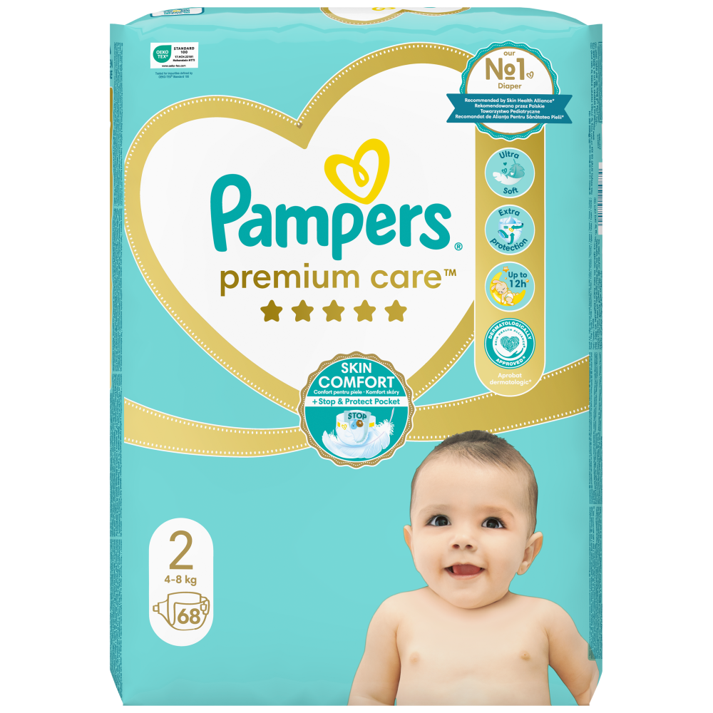 Pampers Πάνες Premium Care Jumbo Box 68τεμ Νo2