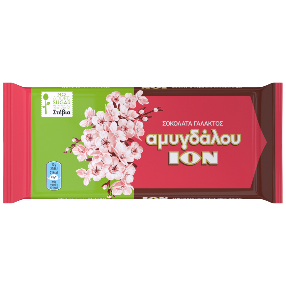 ΙΟΝ Σοκολάτα Αμυγδάλου Με Στέβια 60gr