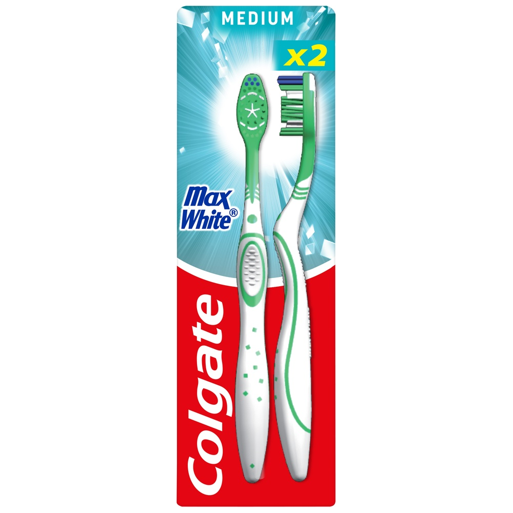 Colgate Max White Οδοντόβουρτσα Medium 2τεμ
