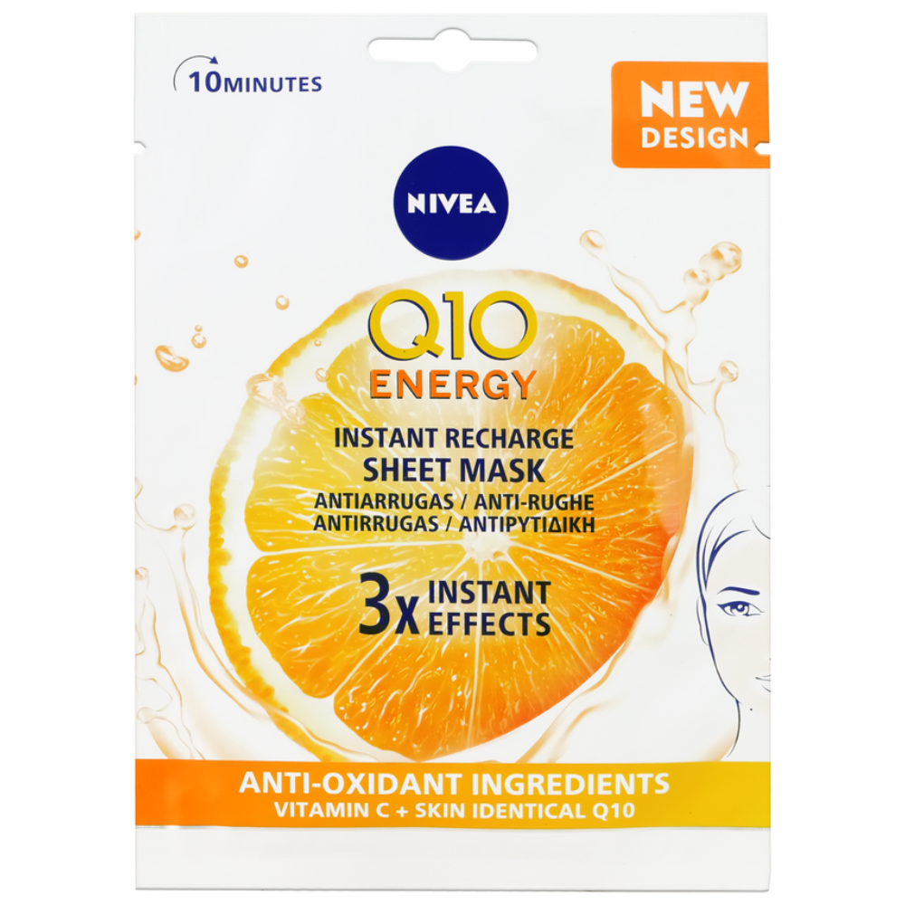Nivea Q10 Energy Υφασμάτινη Μάσκα Αναπλήρωσης Ενέργειας 1 Τεμάχιο
