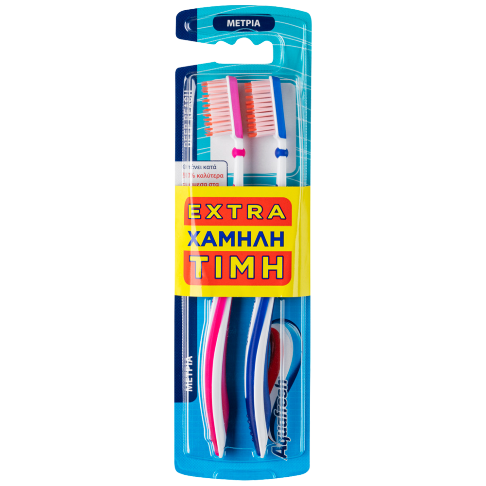 Aquafresh Deep Reach Medium Οδοντόβουρτα Duopack