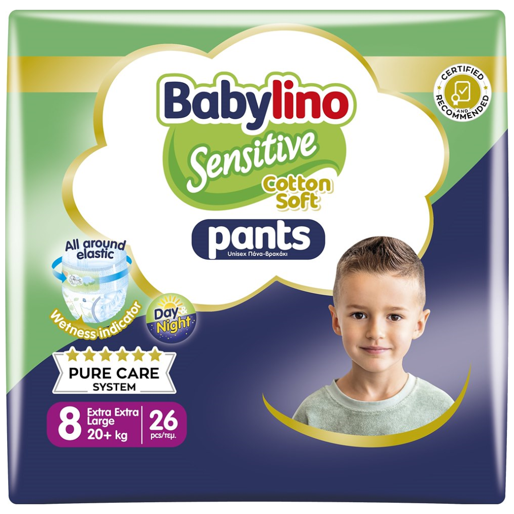 Babylino Sensitive Cotton Soft Pants XXL N8 20+ kg 26τεμ