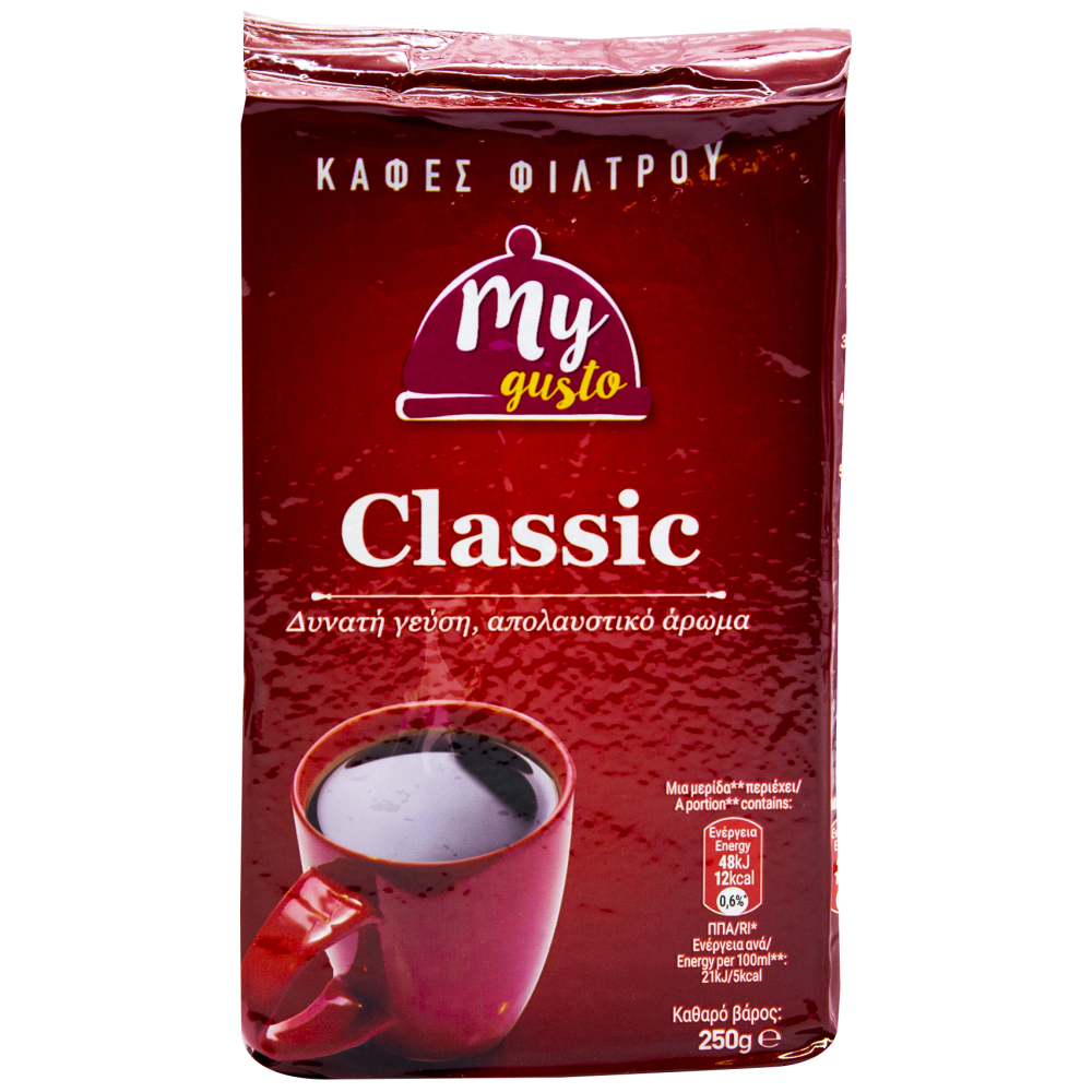 My Gusto Καφές Φίλτρου Classic 250gr