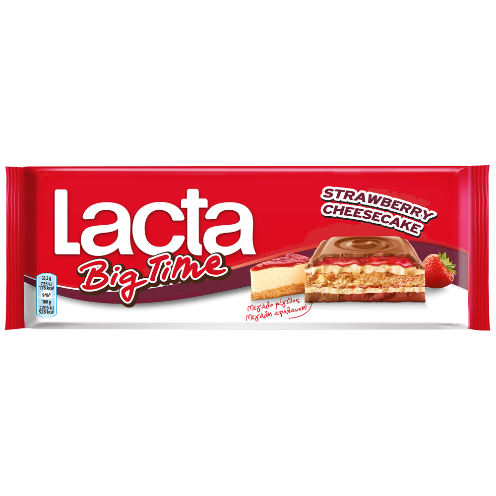 Lacta Σοκολάτα Big Times Φράουλα Cheescake 300gr