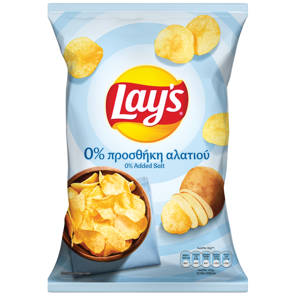 Lay's 0% Προσθήκη Αλατιού 120gr