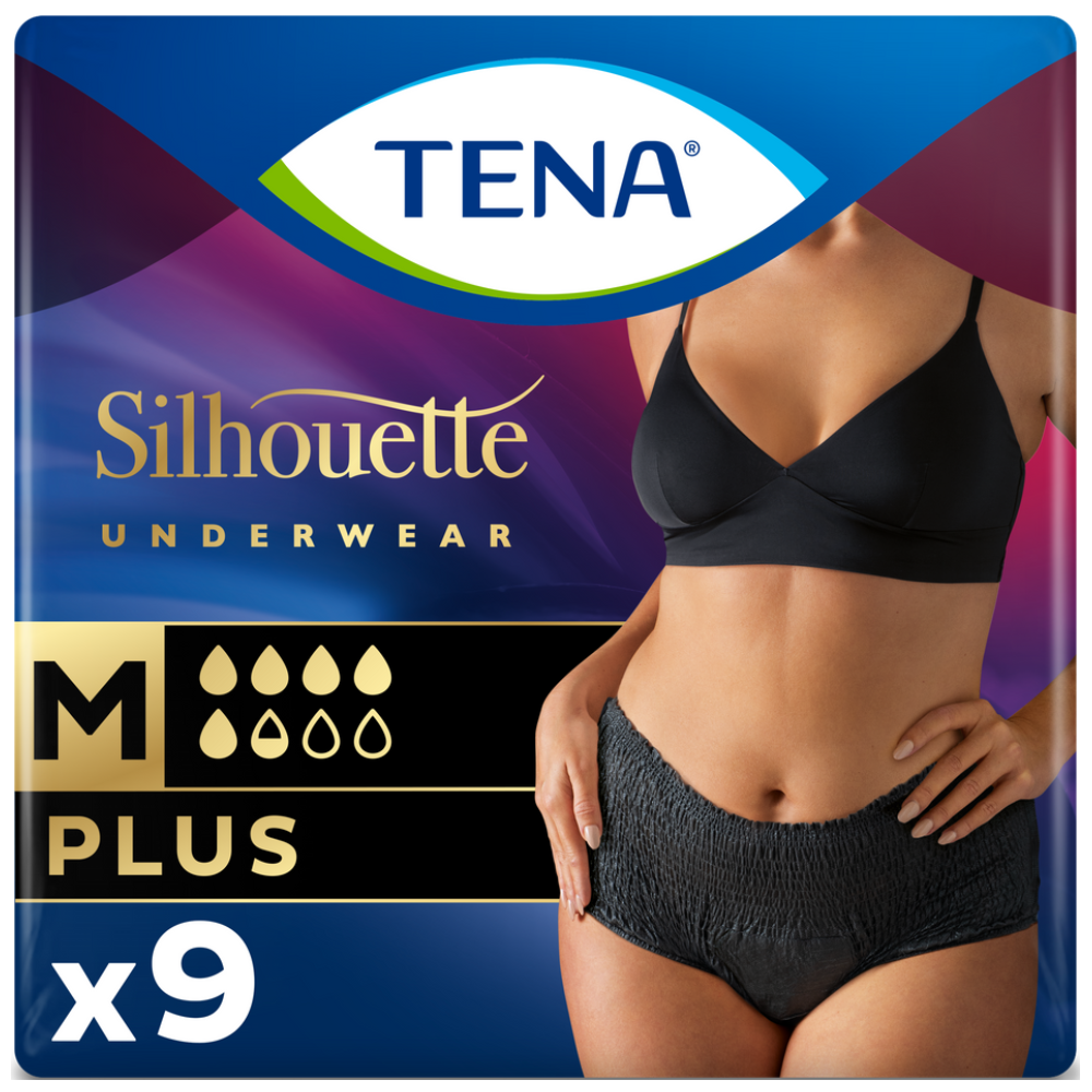 Tena Silhouette Plus Medium Noir Πάνες Ακράτειας 9τεμ