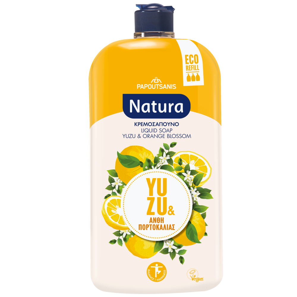 Natura Κρεμοσάπουνο Yuzu & Άνθη Πορτοκαλιάς 900ml