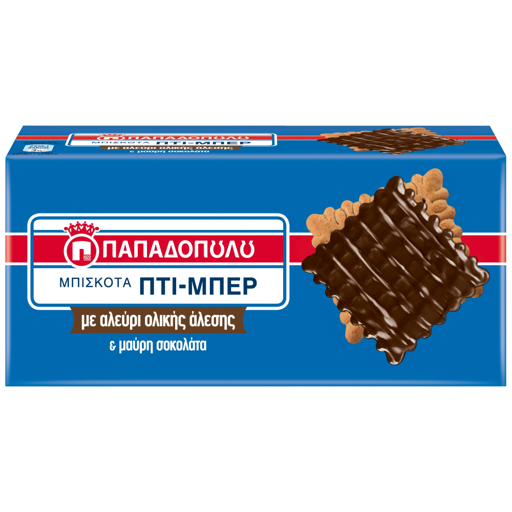 Παπαδοπούλου Ολικής Αλέσεως Μαύρη Σοκολάτα Πτι Μπερ 200gr