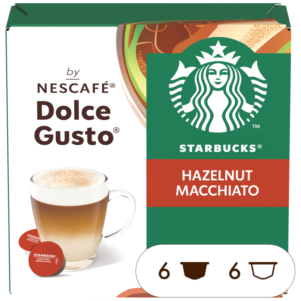 Starbucks Latte Hazelnut Κάψουλες 12τεμ 123gr