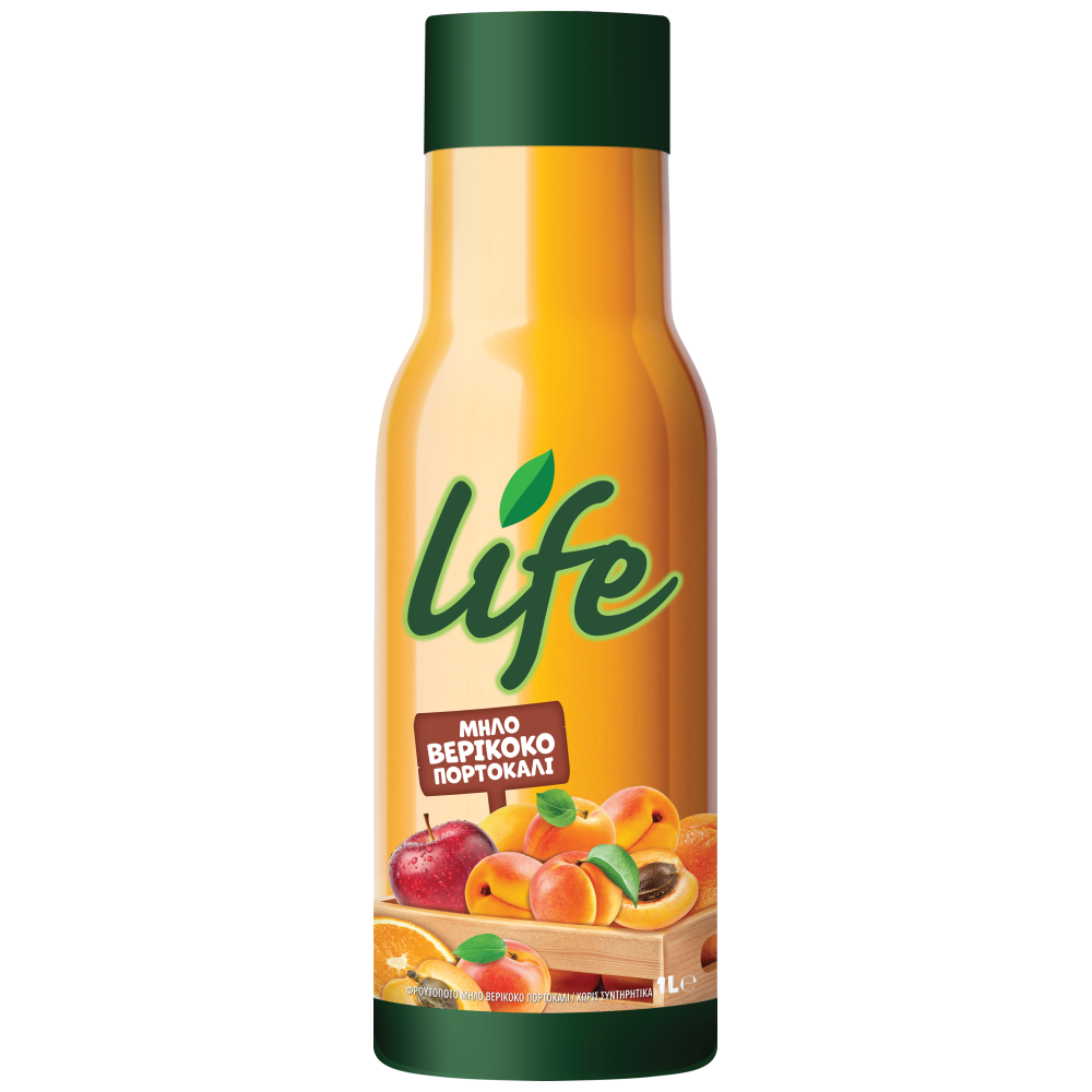 Life Χυμός Μηλό Βερίκοκο Πορτοκαλί 1lt