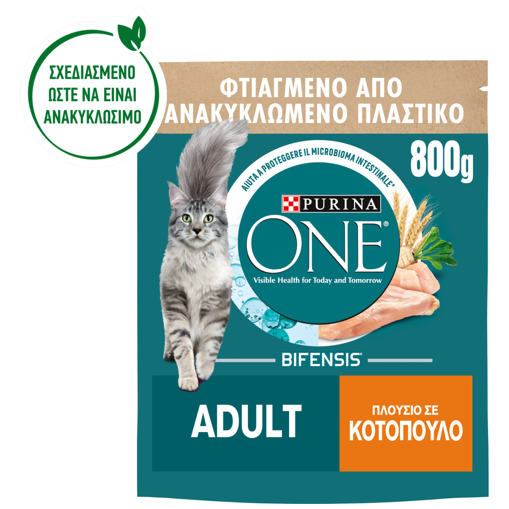 Purina One Adult Ξηρά Τροφή Για Γάτες Κοτόπουλο & Δημητριακά Ολικής Άλεσης 800gr