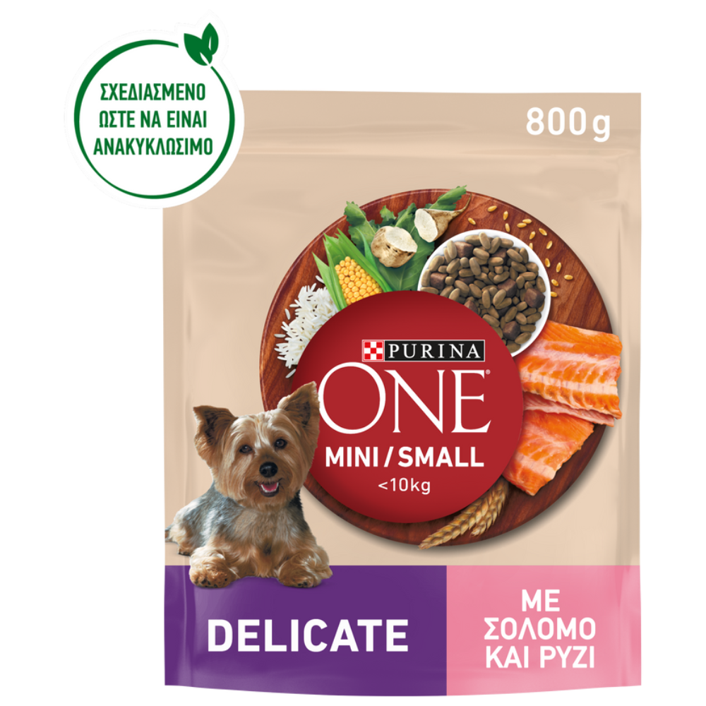 Purina One Ξηρή Τροφή Σκύλου Delicate Σολομός-Ρύζι 800gr.