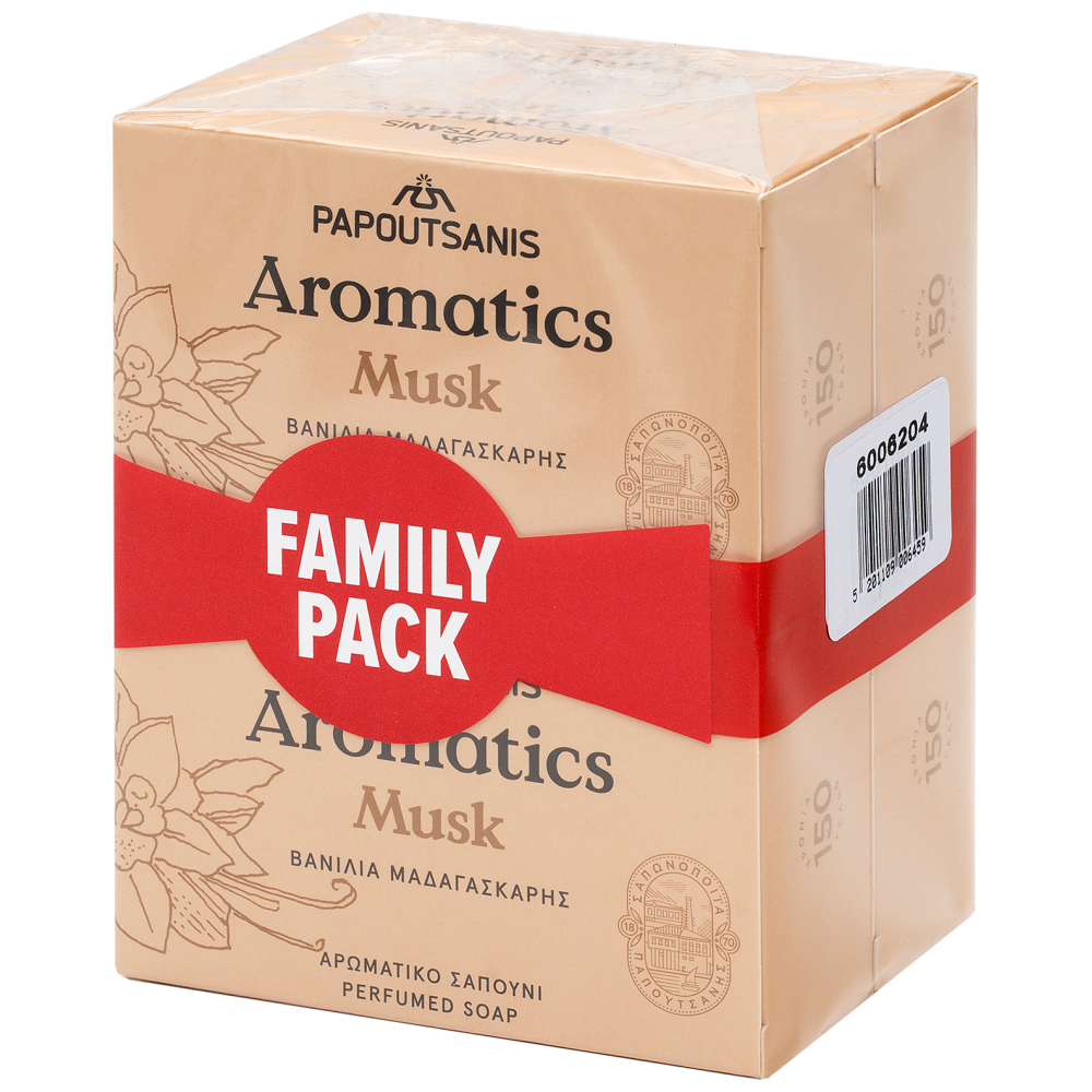 Papoutsanis Aromatics Σαπούνι Box Βανίλια Μαδαγασκάρης 4x100gr