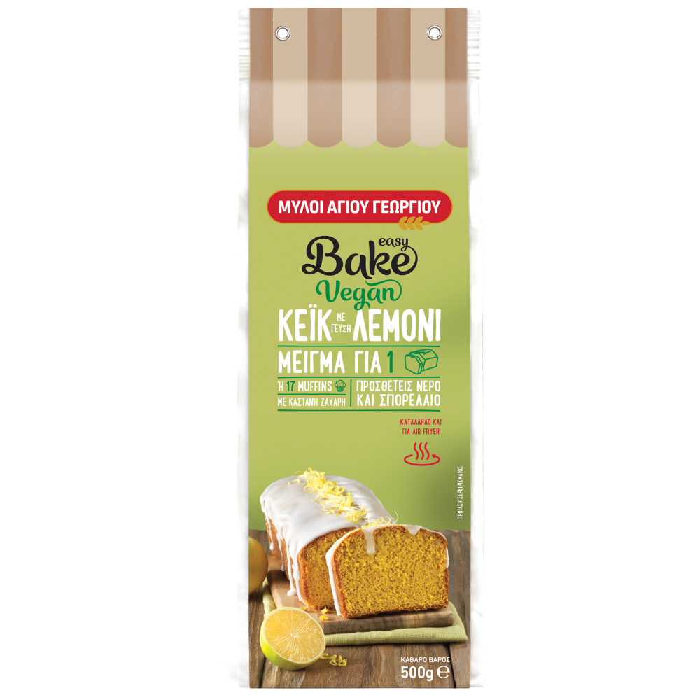 Easy Bake Μείγμα Για Κέικ Με Γεύση Λεμόνι Vegan 500gr