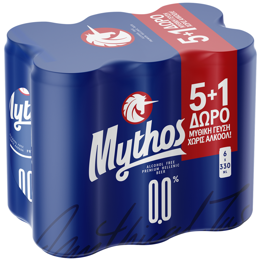 Mythos Μπίρα 0,0% Κουτί ml 5+1 Δώρο
