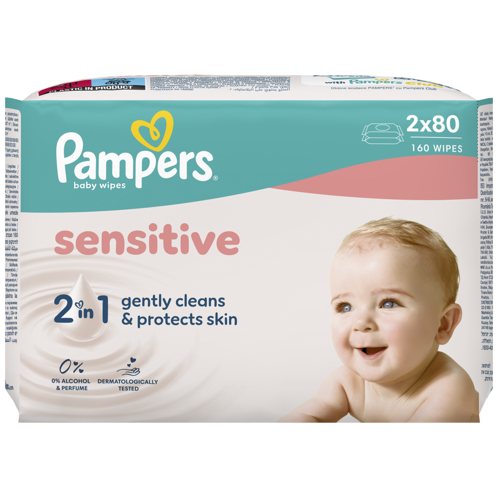 Pampers Sensitive Μωρομάντηλα 2x80τεμ