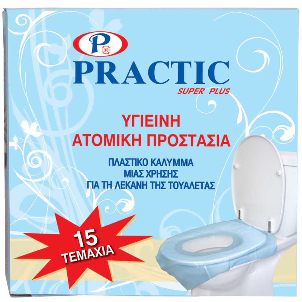 Practic Πλαστικό Κάλυμμα WC Μιάς Χρήσης 15τεμ
