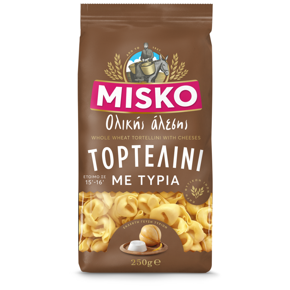 Misko Τορτελίνι Ολικής Άλεσης Με Τυριά 250gr
