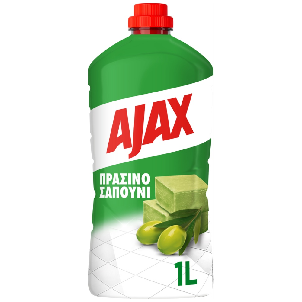 Ajax Υγρό Καθαριστικό Πράσινο Σαπούνι Για Μάρμαρα & Πλακάκια 1lt