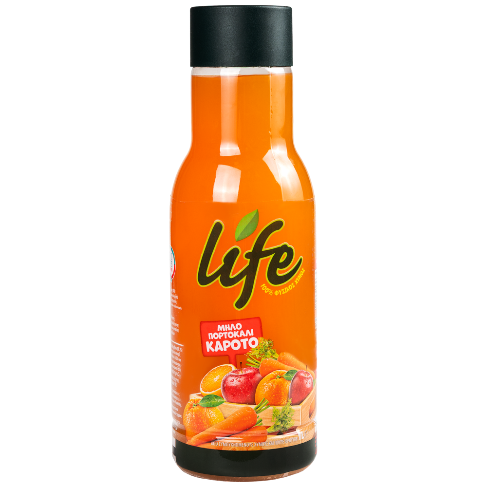 Life Χυμός Μήλο-Πορτοκάλι-Καρότο Μπουκάλι 1lt