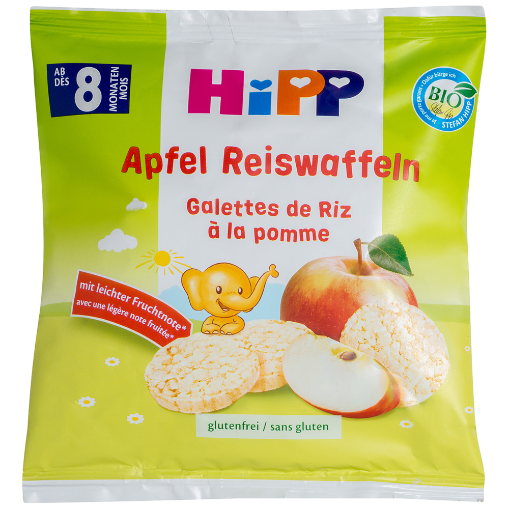 Hipp Ρυζογκοφρετάκια Μήλου Bio 30gr
