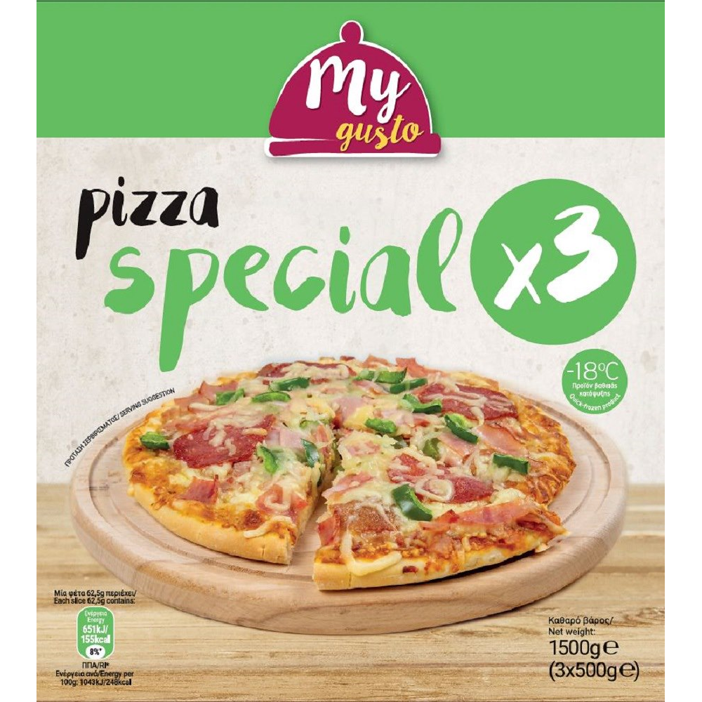 My Gusto Pizza Special Κατεψυγμένη 3τεμ 1500gr