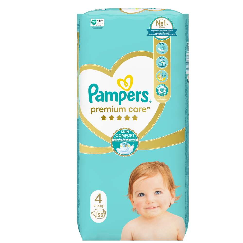 Pampers Πάνες Premium Care Jumbo Box (52τεμ) Νο4
