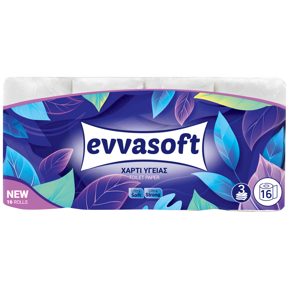 Evvasoft Χαρτί Υγείας 3Φύλλων 16άρι 1,648kg