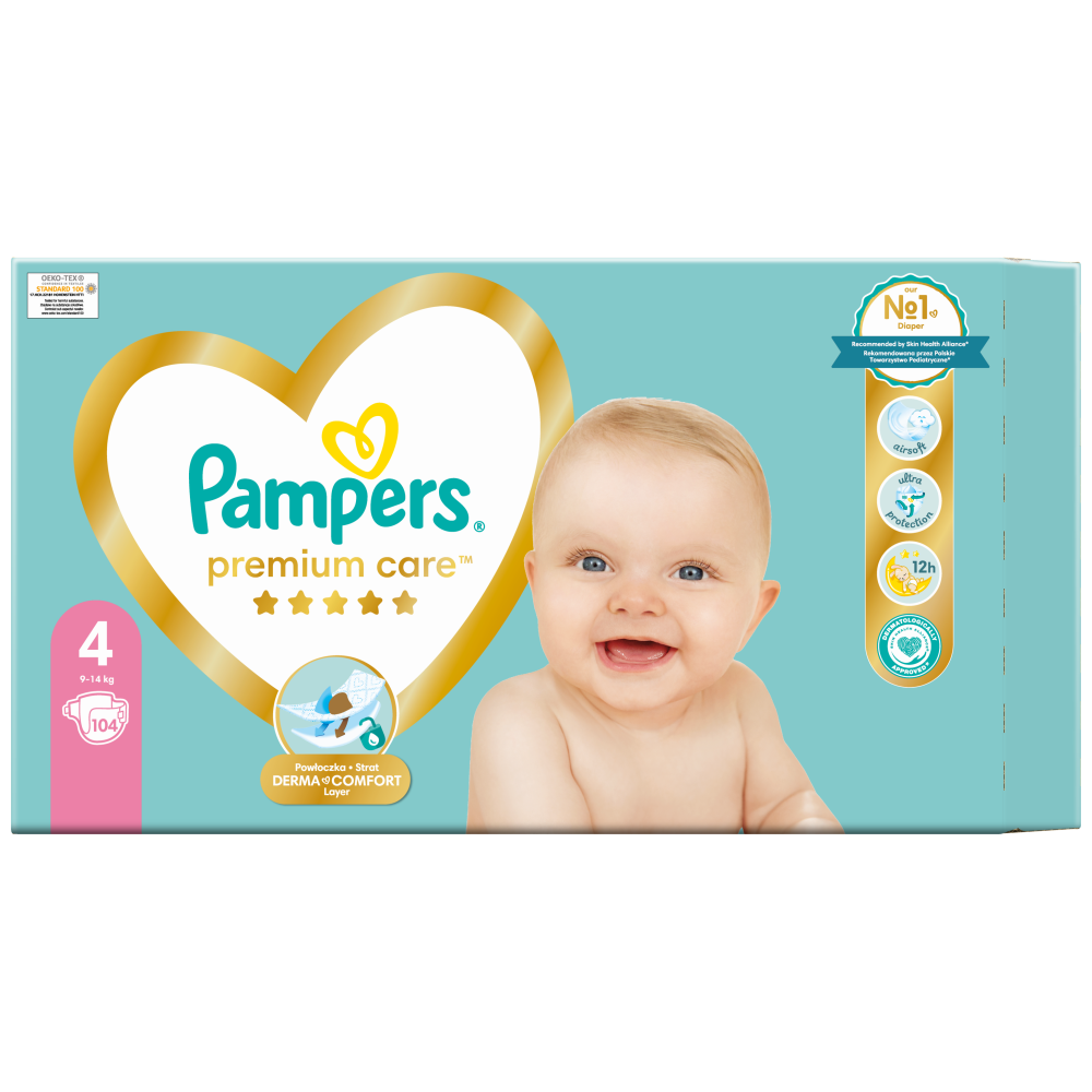 Pampers Πάνες Premium Care Mega Box (104τεμ) Νο4