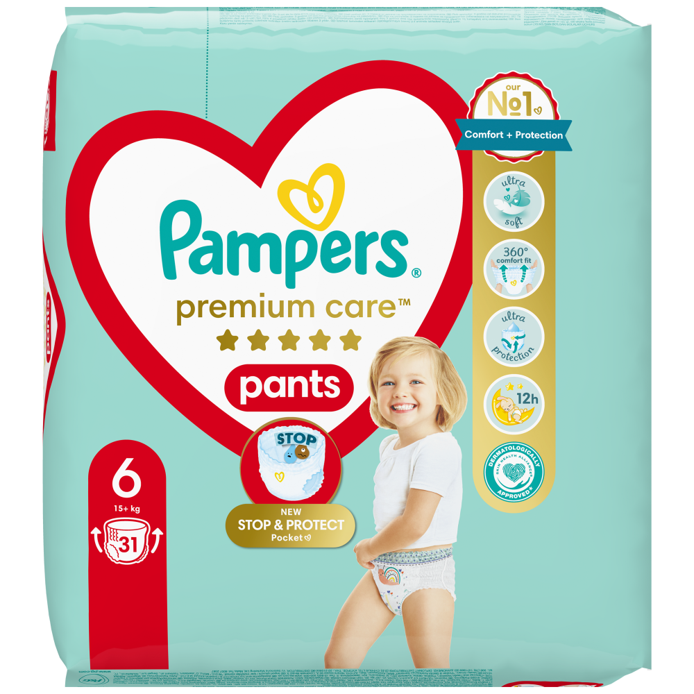Pampers Πάνες Premium Care Pants Jumbo Pack (31τεμ) Νo6