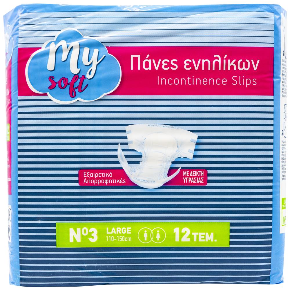 My Soft Ανοιχτές Πάνες Ακράτειας Νο3 Large 12 τεμ