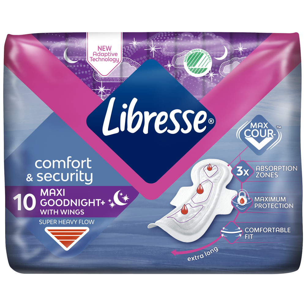 Libresse Σερβιέτες Maxi Goodinight 10τεμ.