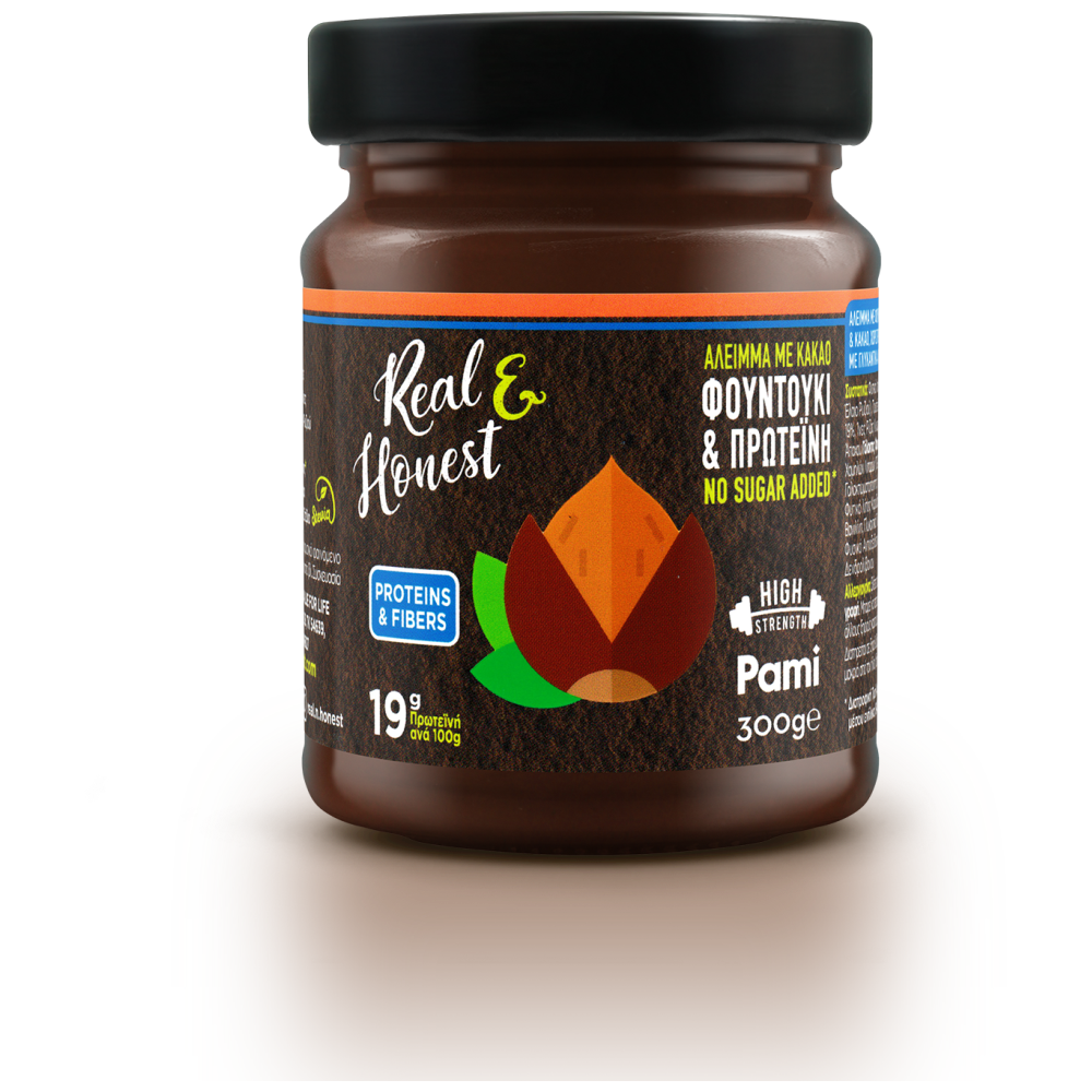 Pami Real & Honest Φουντούκι Κακάο Πρωτεΐνη Με Στέβια 300gr