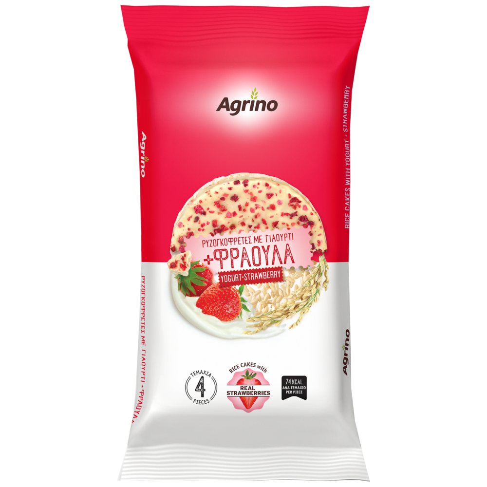 Agrino Ρυζογκοφρέτες Γιαούρτι Φράουλα 64gr