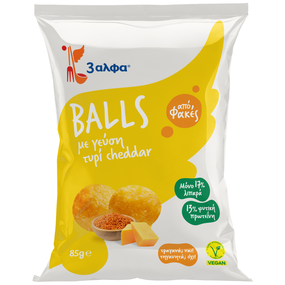 3 Άλφα Balls Τυρί Cheddar 85gr