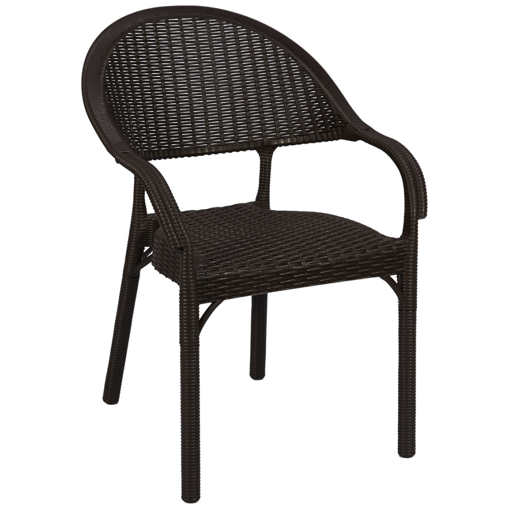 Πολυθρόνα Πλαστική Καφέ Rattan