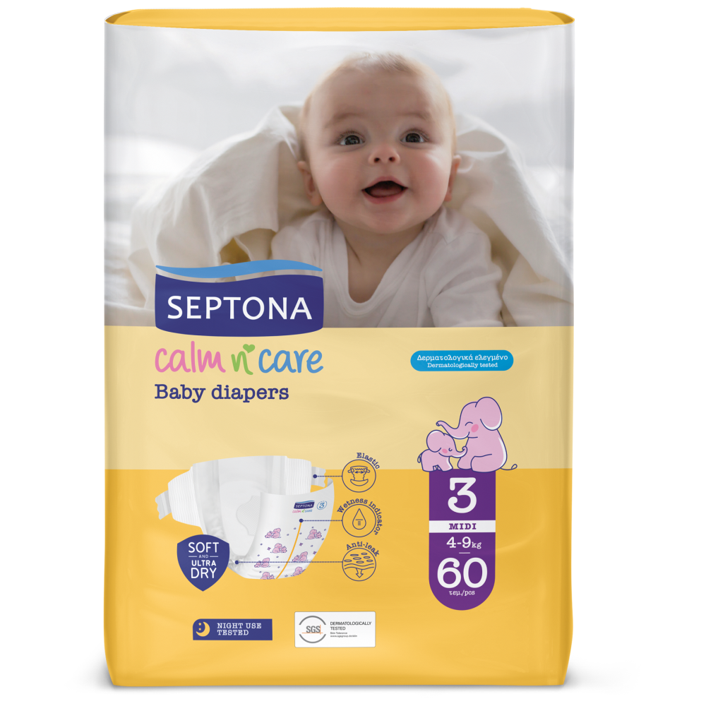 Septona Πάνες Calm N' Care Midi N.3 4-9kg 60τεμ